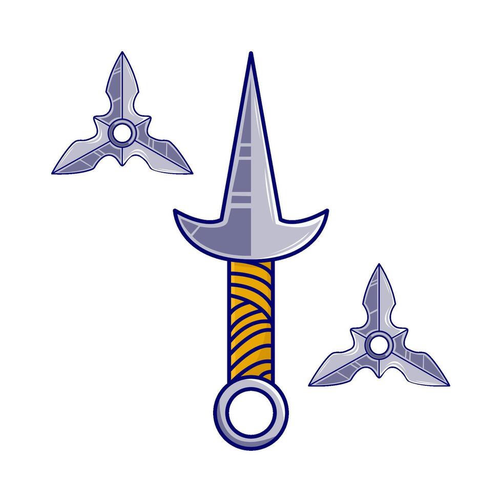 shuriken with  kunai illustration vector