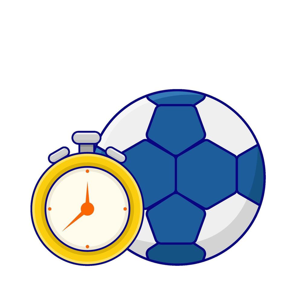 fútbol pelota con hora ilustración vector