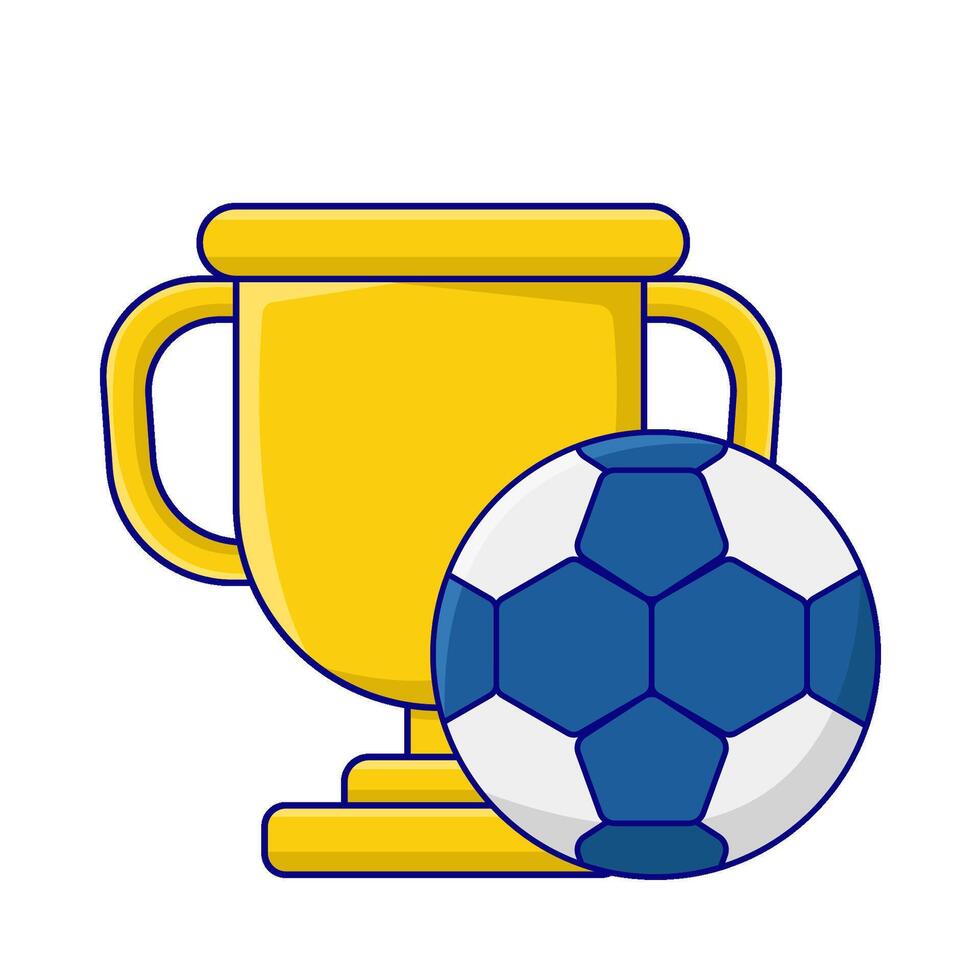 soccer ball with trophy illustration vector