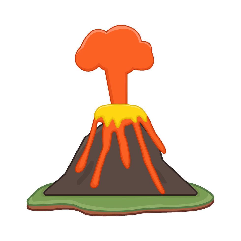 volcán lava fuego ilustración vector