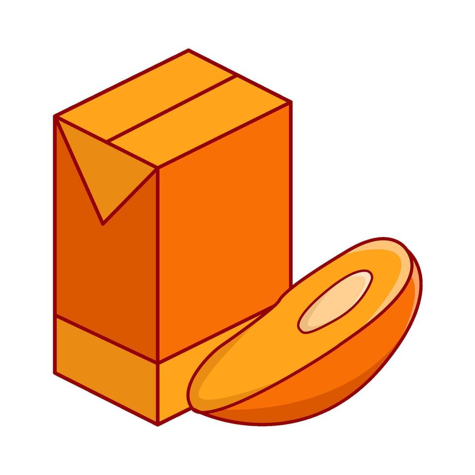 juice mango with mango pieces cube illustration vector