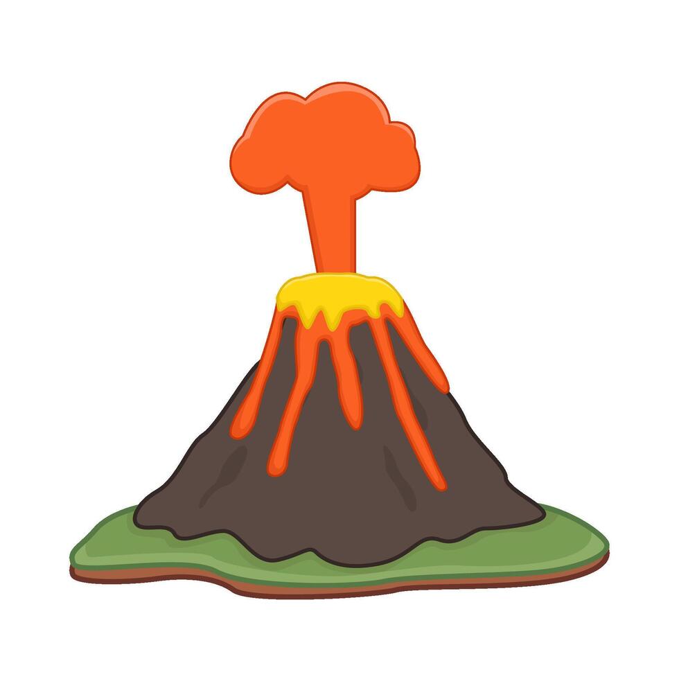 volcán lava fuego ilustración vector