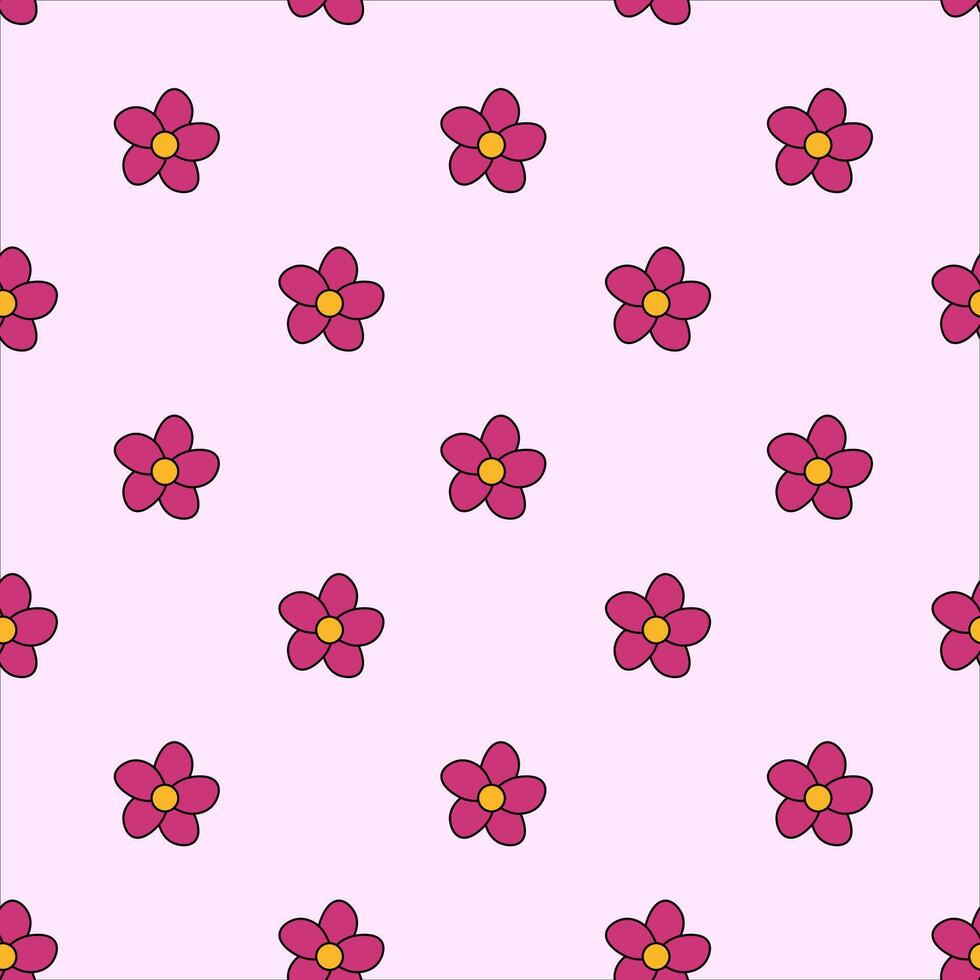 sin costura modelo con rosado flores primavera y verano floral antecedentes. diseño para fondo de pantalla, envase papel, fondo, tela. vector plano ilustración.