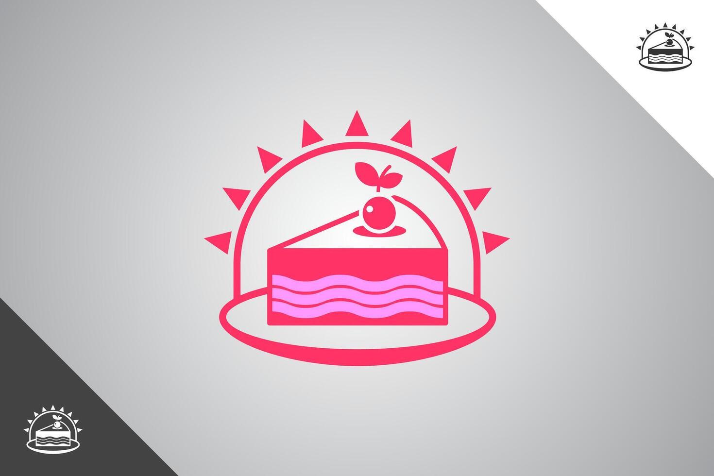 Piece of cake design element. Bakery, cakes and pastries logo identity template. Perfect logo for business related to bakery, cakes and pastries. Isolated background. Vector eps 10.