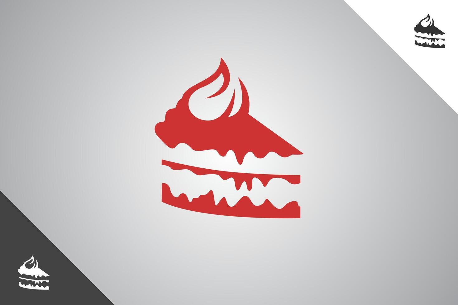 Piece of cake design element. Bakery, cakes and pastries logo identity template. Perfect logo for business related to bakery, cakes and pastries. Isolated background. Vector eps 10.