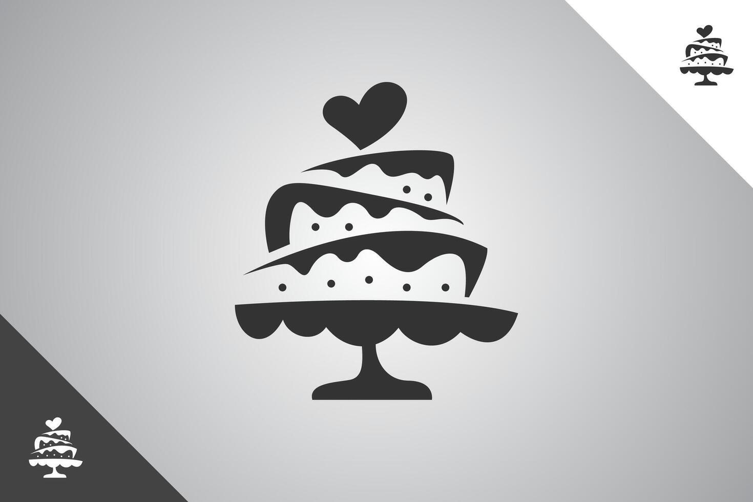 Cake design element. Bakery, cakes and pastries logo identity template. Perfect logo for business related to bakery, cakes and pastries. Isolated background. Vector eps 10.