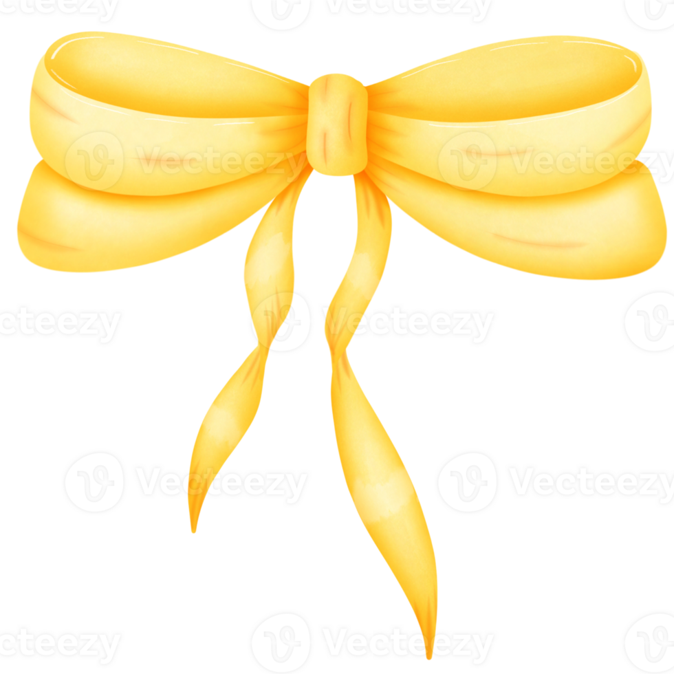 Yellow ribbon bow 37131974 PNG