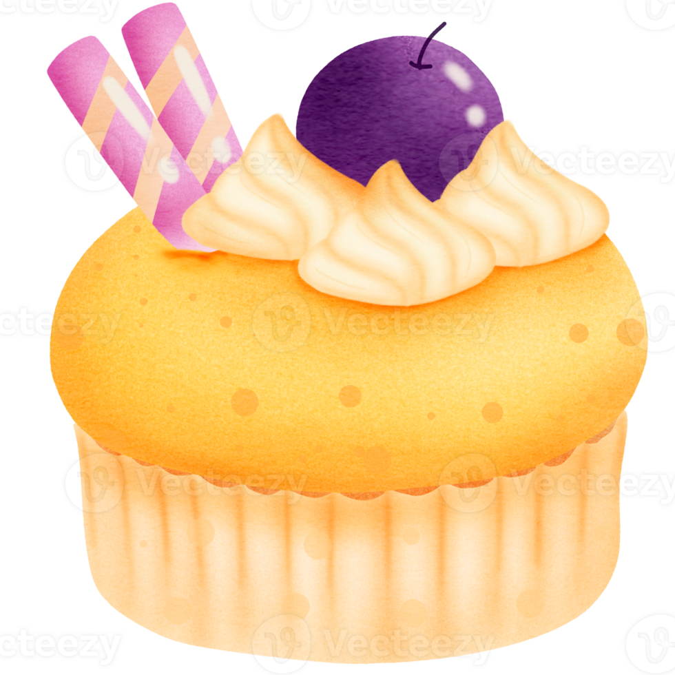 cupcake with icing and sprinkles png