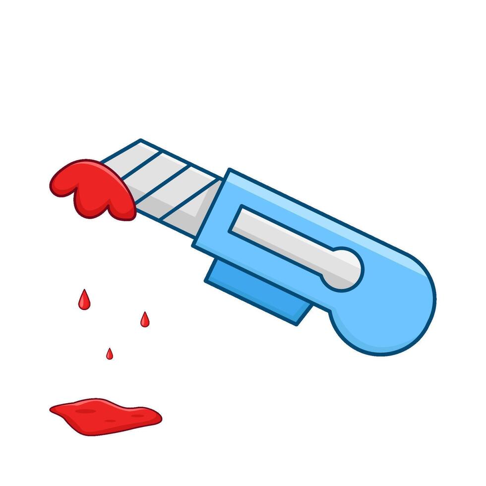 cutter with blood illustration vector
