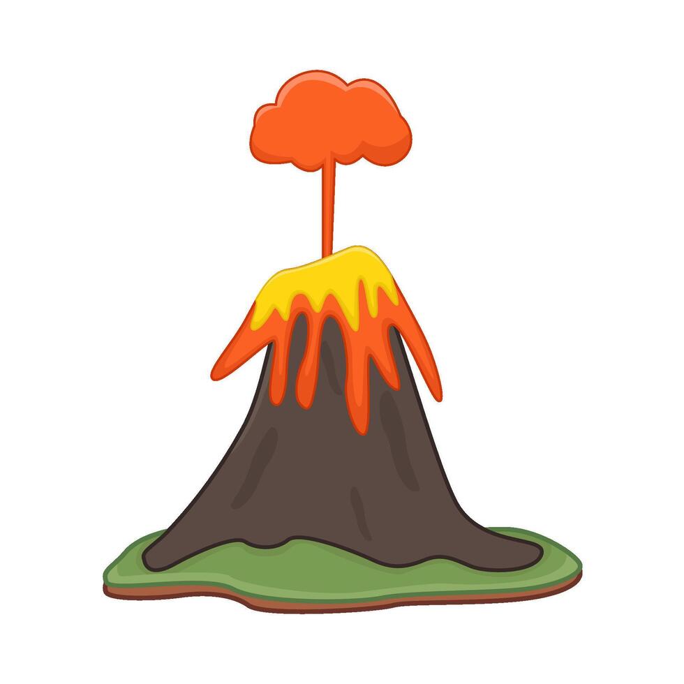 volcán lava fuego ilustración vector