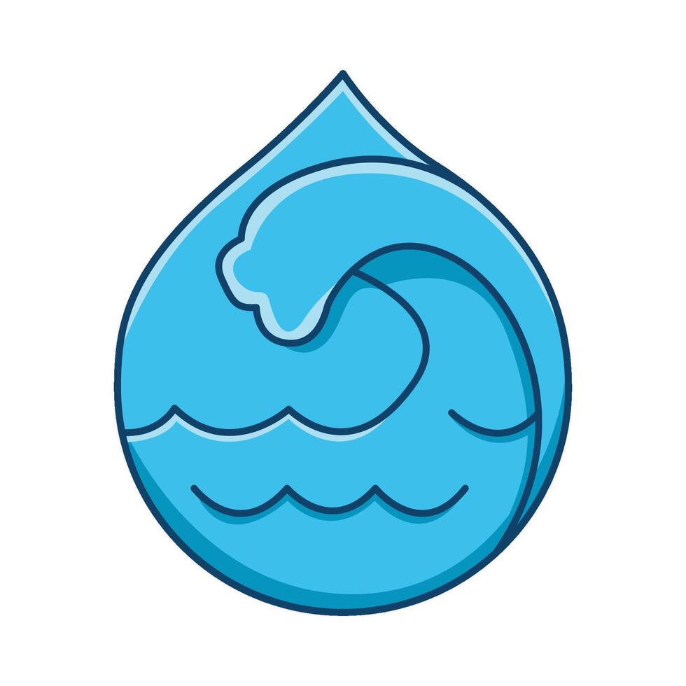 sea wave illustration vector
