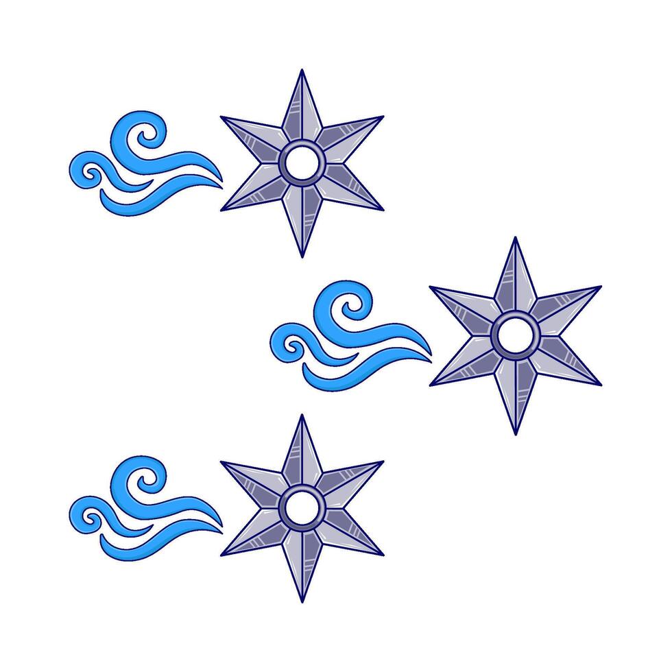 shuriken weapon illustration vector