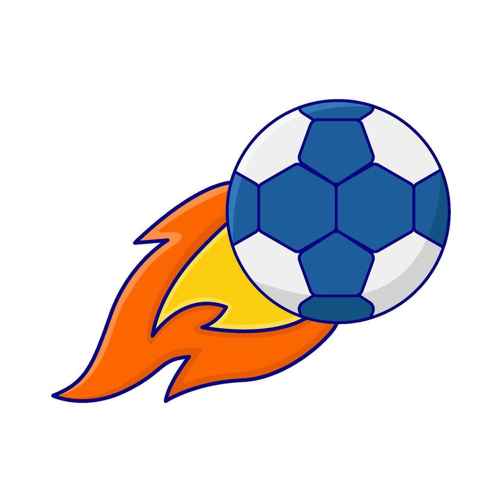 soccer ball with fire illustration vector