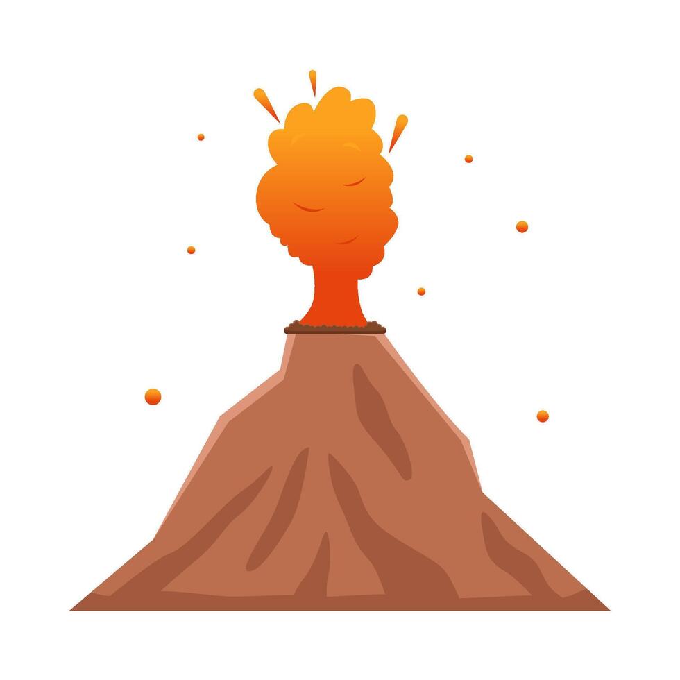 volcán lava fuego ilustración vector