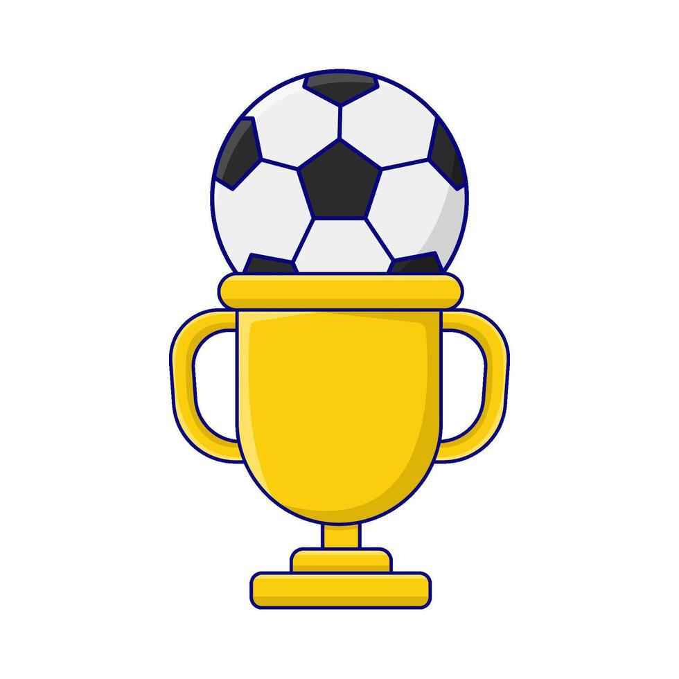 soccer ball with trophy illustration vector