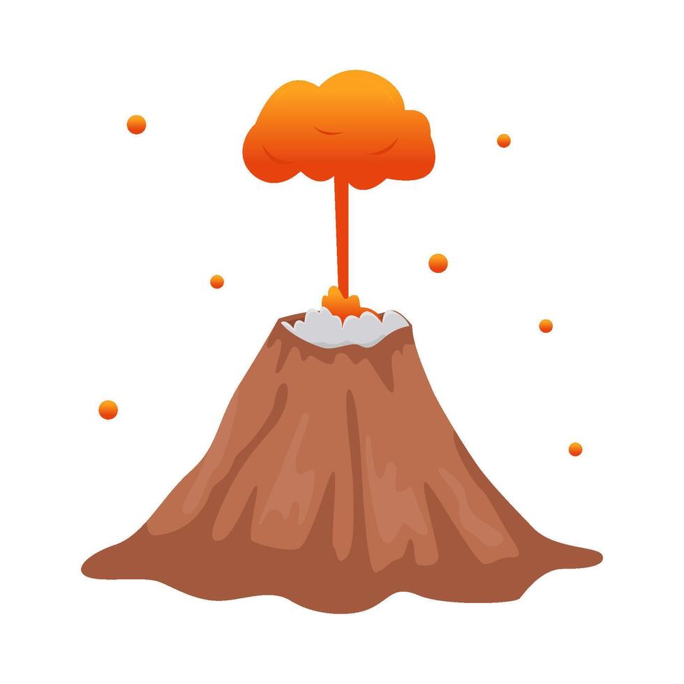 volcano lava fire with smoke illustration vector