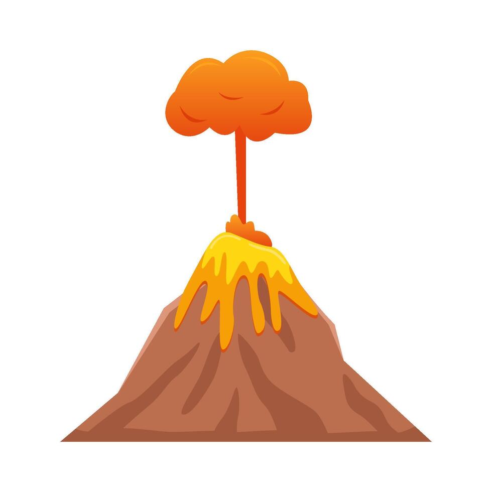 volcán lava fuego ilustración vector