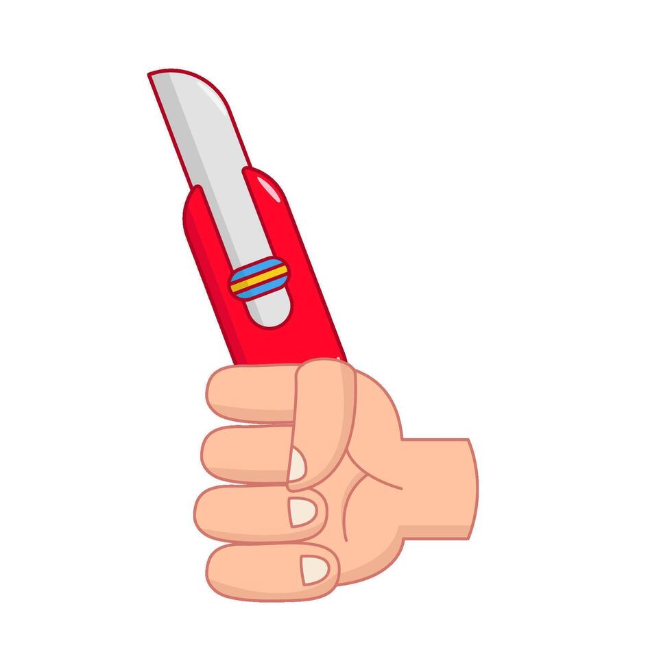 cutter in hand illustration vector
