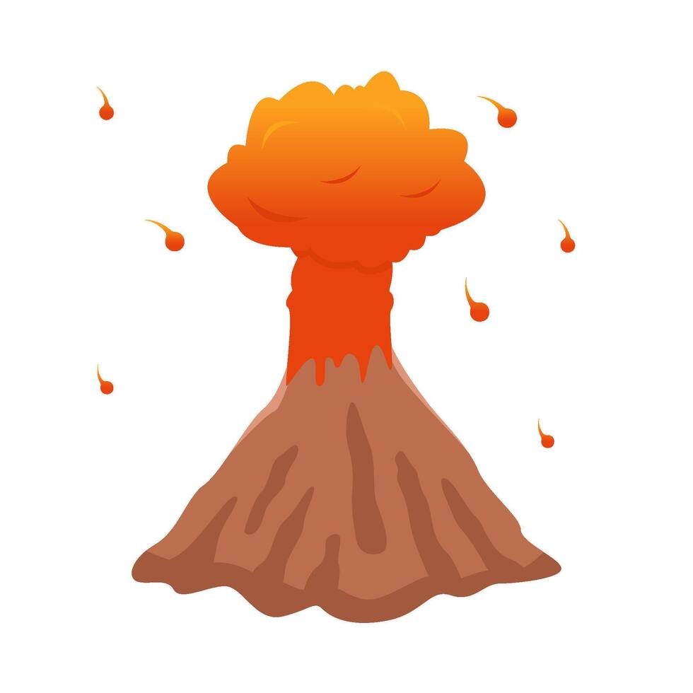 volcán lava fuego ilustración vector