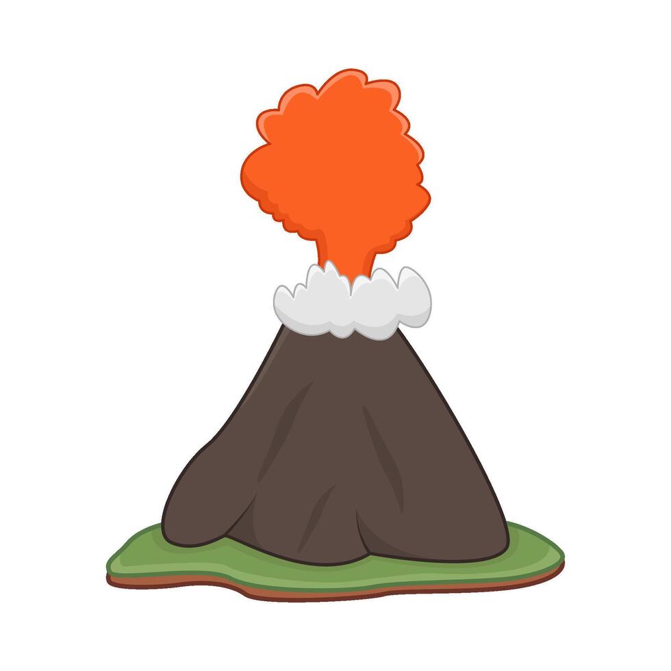 volcán lava fuego con fumar ilustración vector