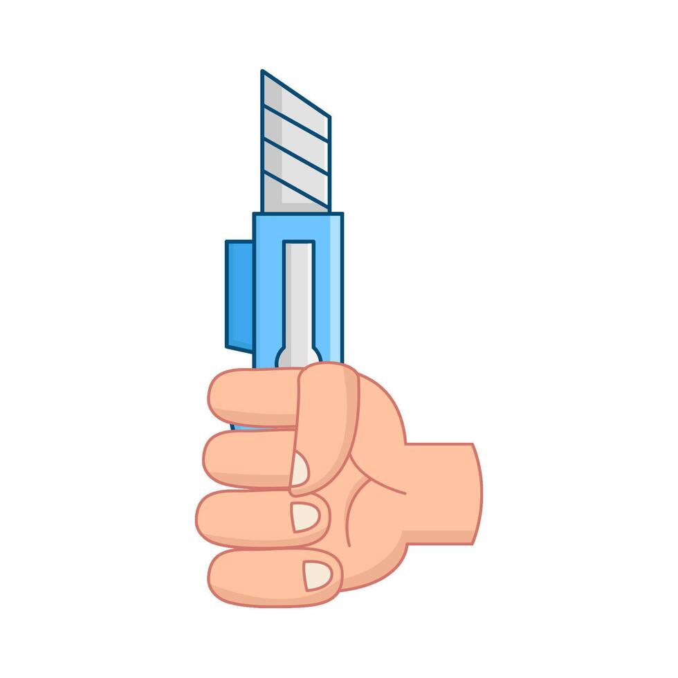 cutter in hand illustration vector