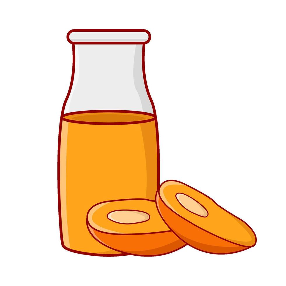 juice mango with mango pieces cube illustration vector