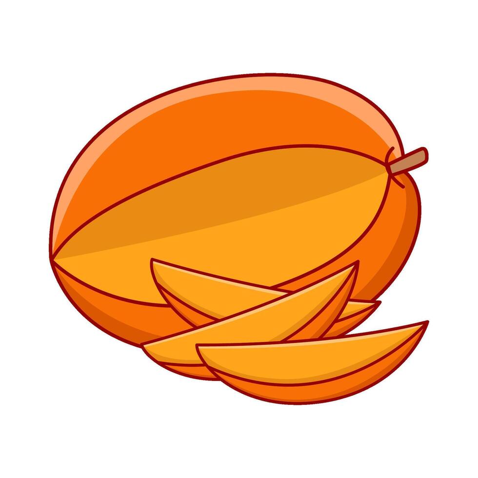 mango slice illustration vector
