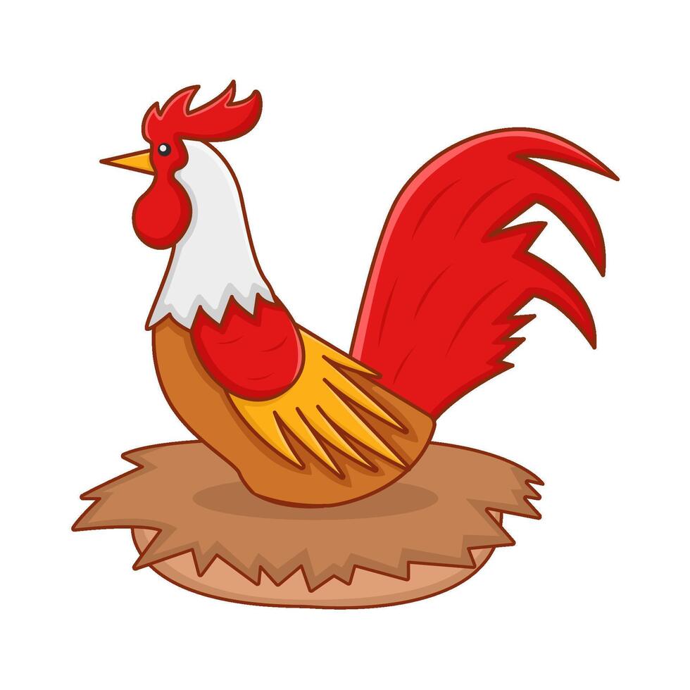 rooster animal in chicken cage illustration vector