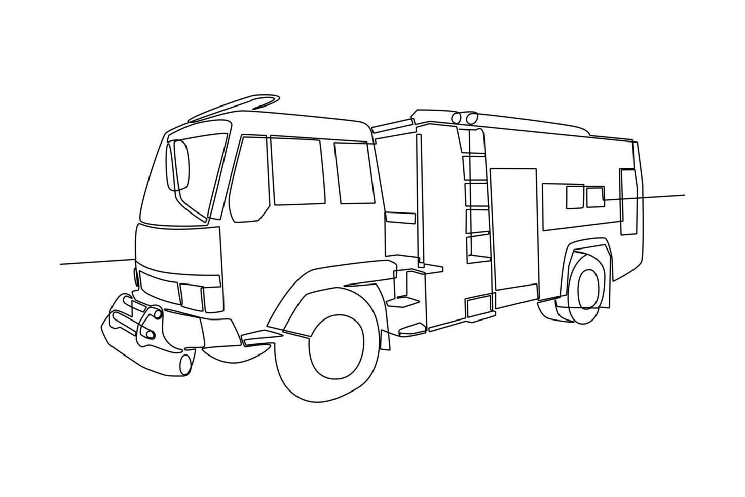 Continuous one line drawing Public service transportation concept. Doodle vector illustration.