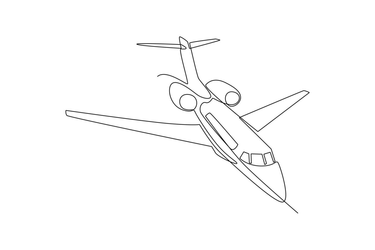 Continuous one line drawing Air transportation concept. Doodle vector illustration.