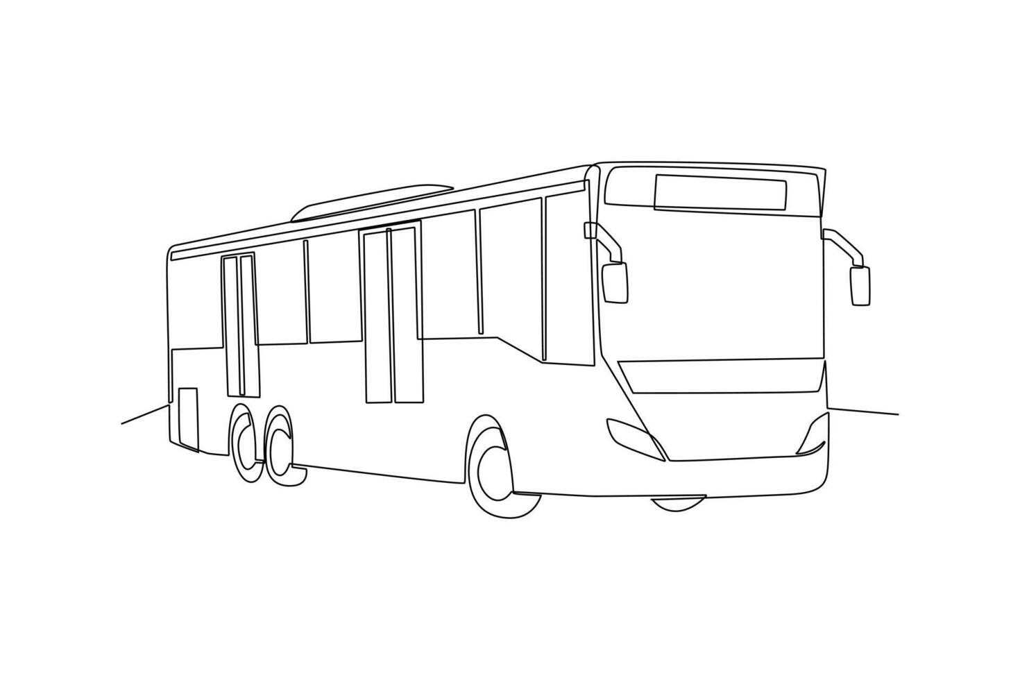 Continuous one line drawing Public service transportation concept. Doodle vector illustration.