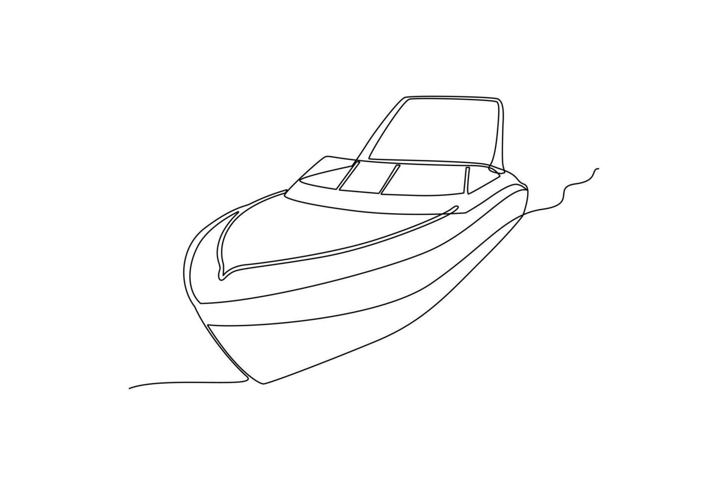 One continuous line drawing of Sea transportation concept. Doodle vector illustration in simple linear style.