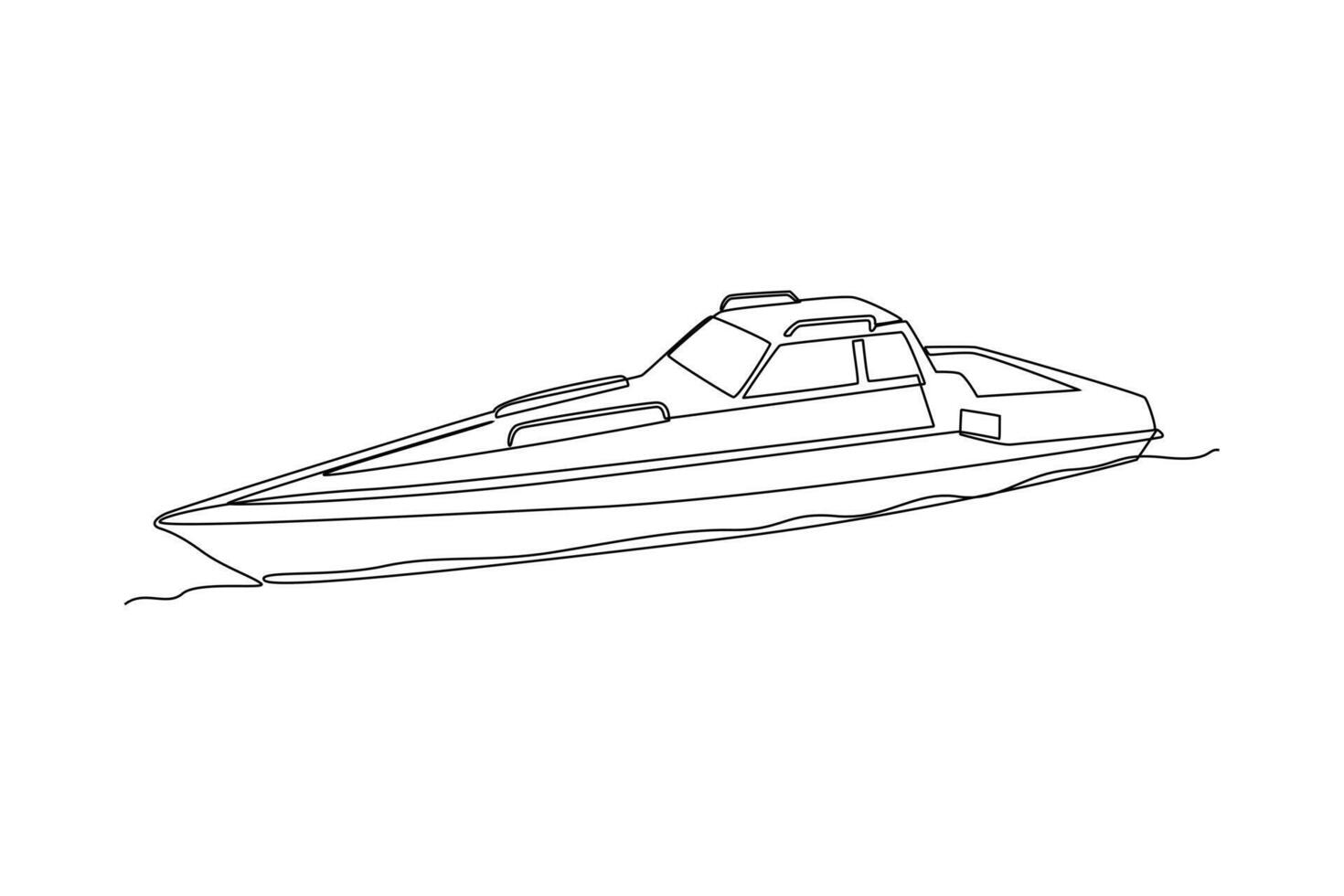 One continuous line drawing of Sea transportation concept. Doodle vector illustration in simple linear style.