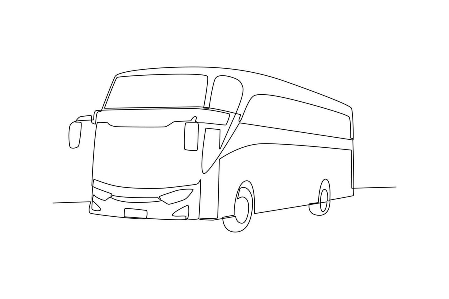 Continuous one line drawing Modern Bus. Land transportation concept. Doodle vector illustration.