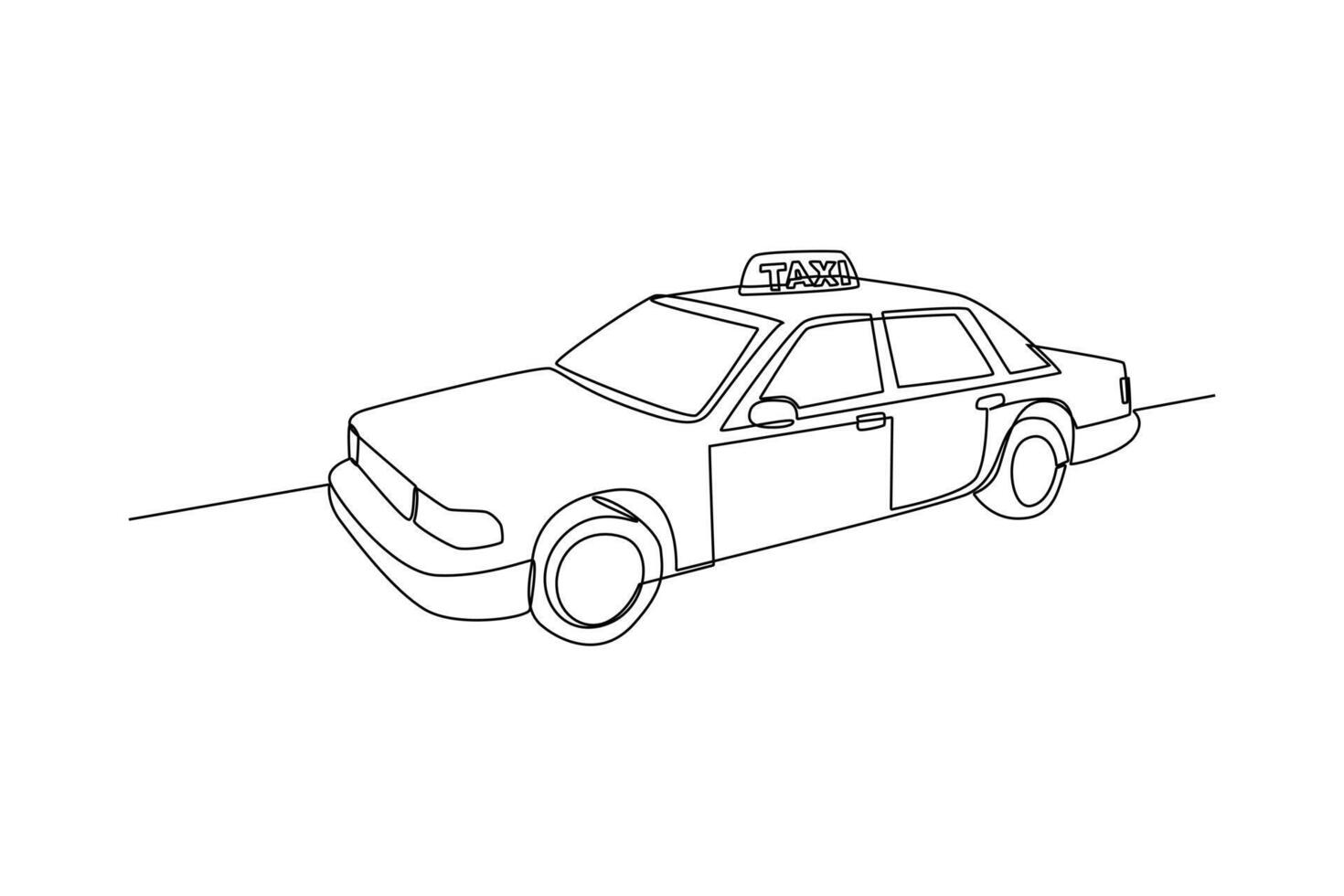 Continuous one line drawing Public service transportation concept. Doodle vector illustration.