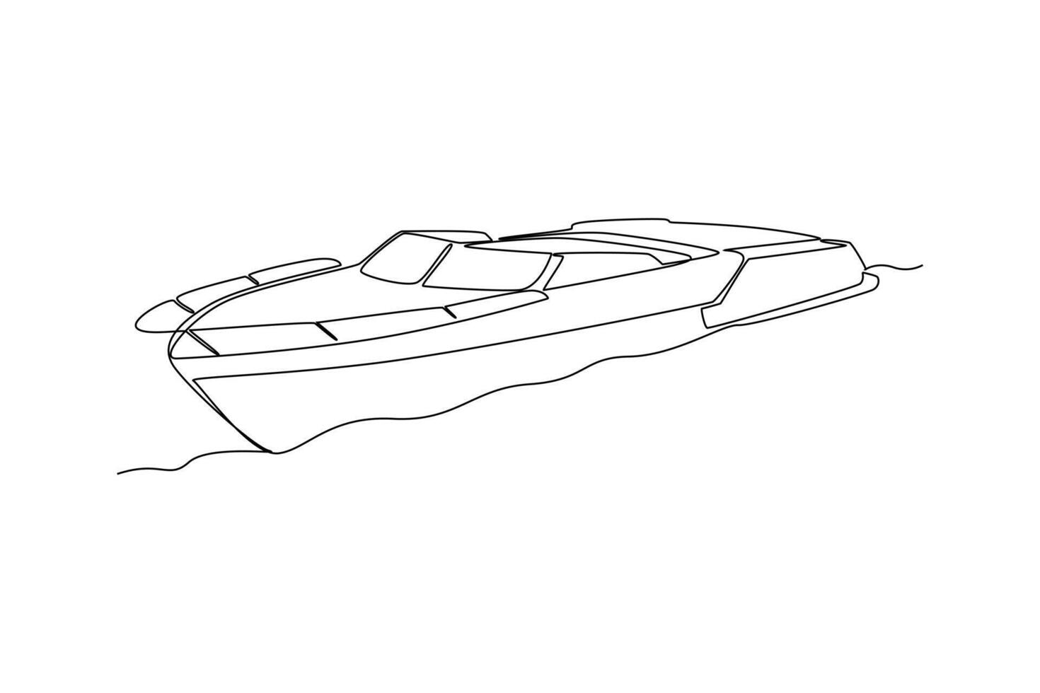 One continuous line drawing of Sea transportation concept. Doodle vector illustration in simple linear style.