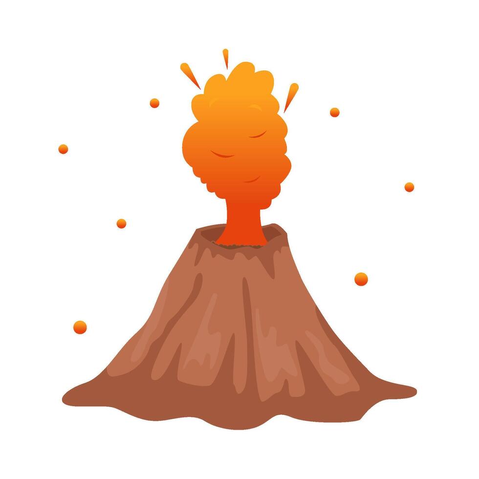 volcán lava fuego ilustración vector