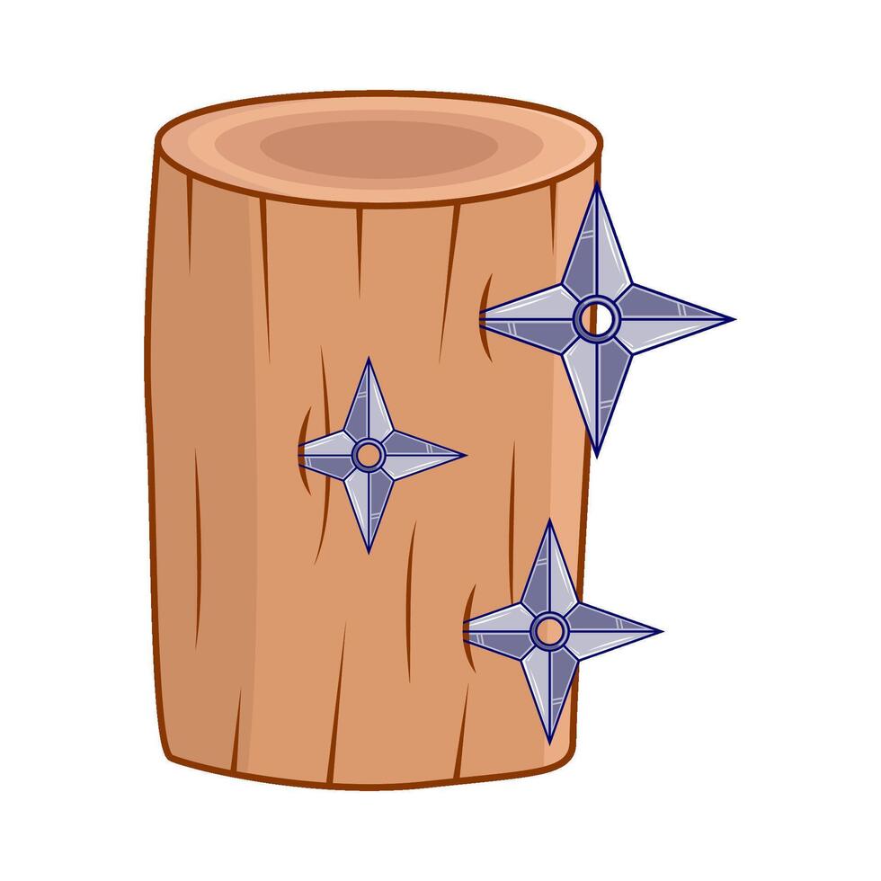 shuriken con árbol maletero ilustración vector