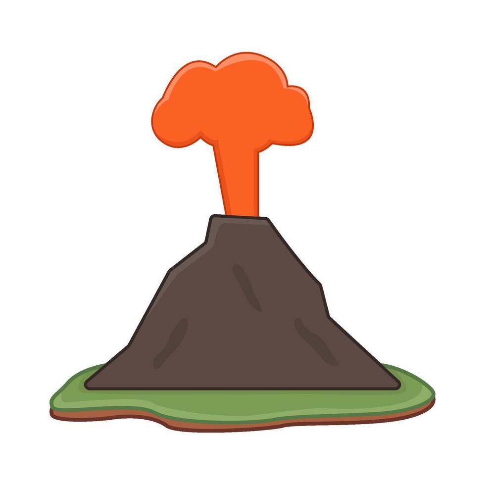 volcán lava fuego ilustración vector