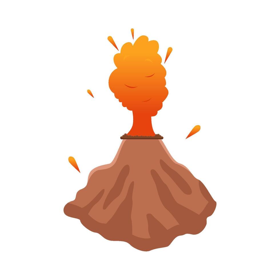 volcán lava fuego ilustración vector