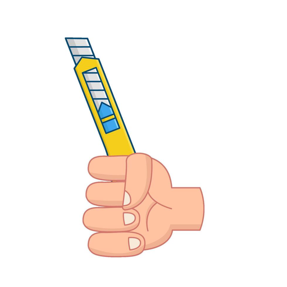 cutter in hand illustration vector