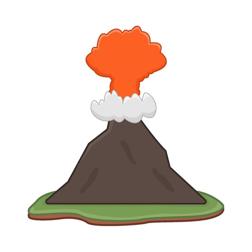 volcán lava fuego con fumar ilustración vector