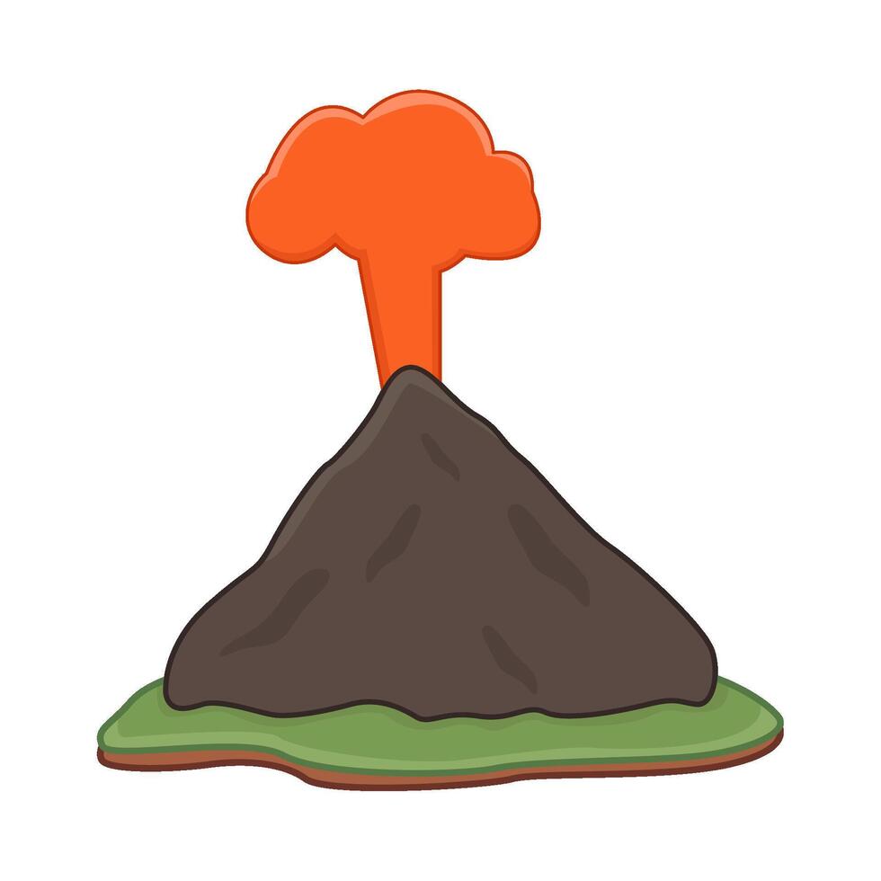 volcán lava fuego ilustración vector