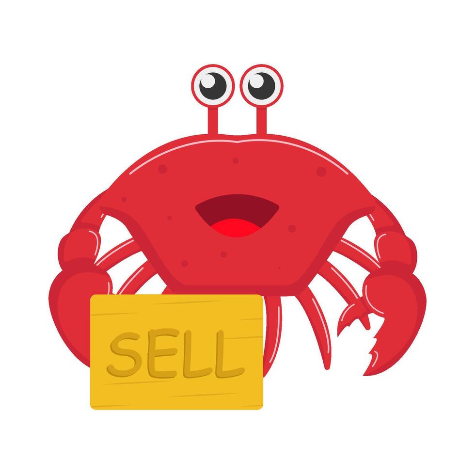 crab with sell in paper illustration vector