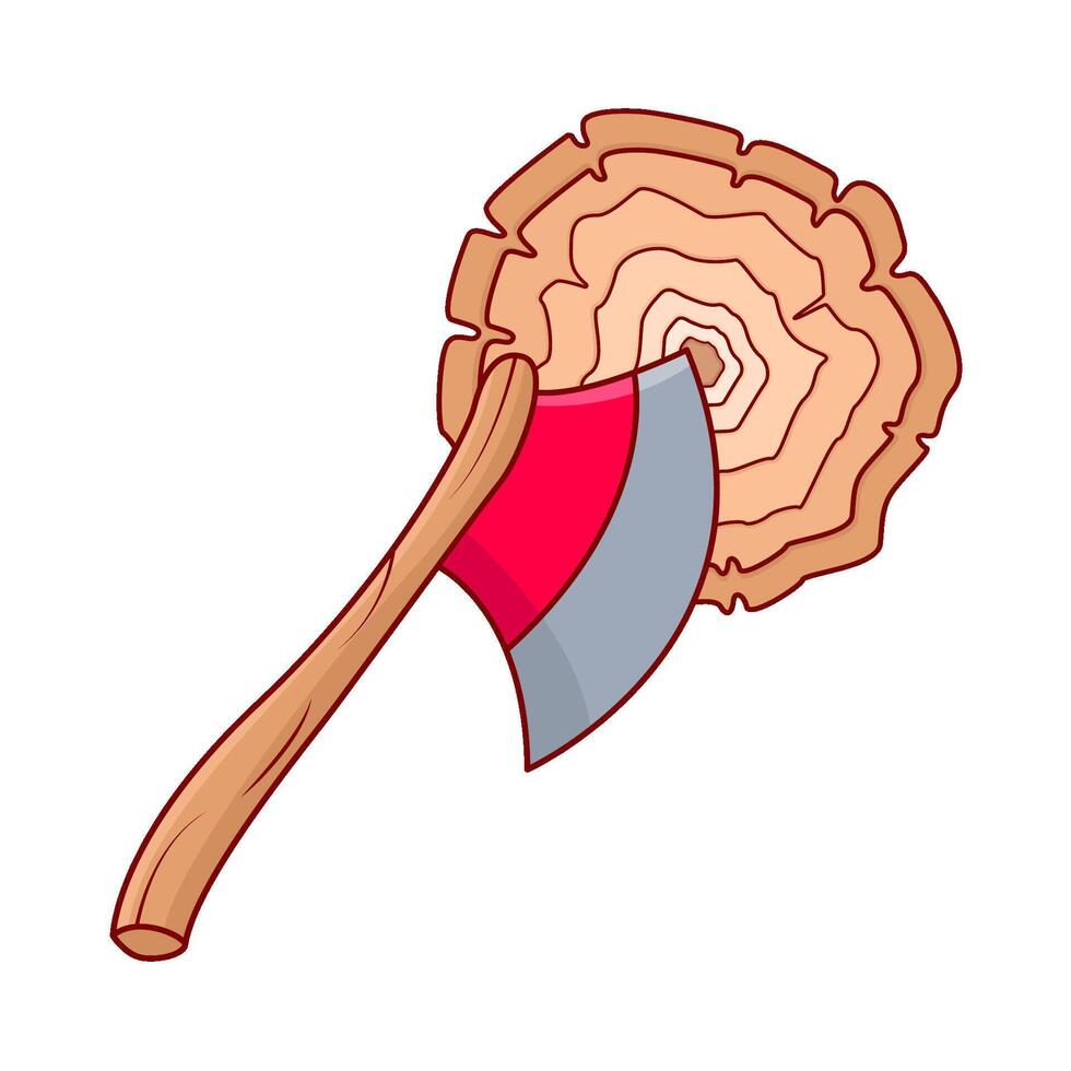 ax with  wood illustration vector