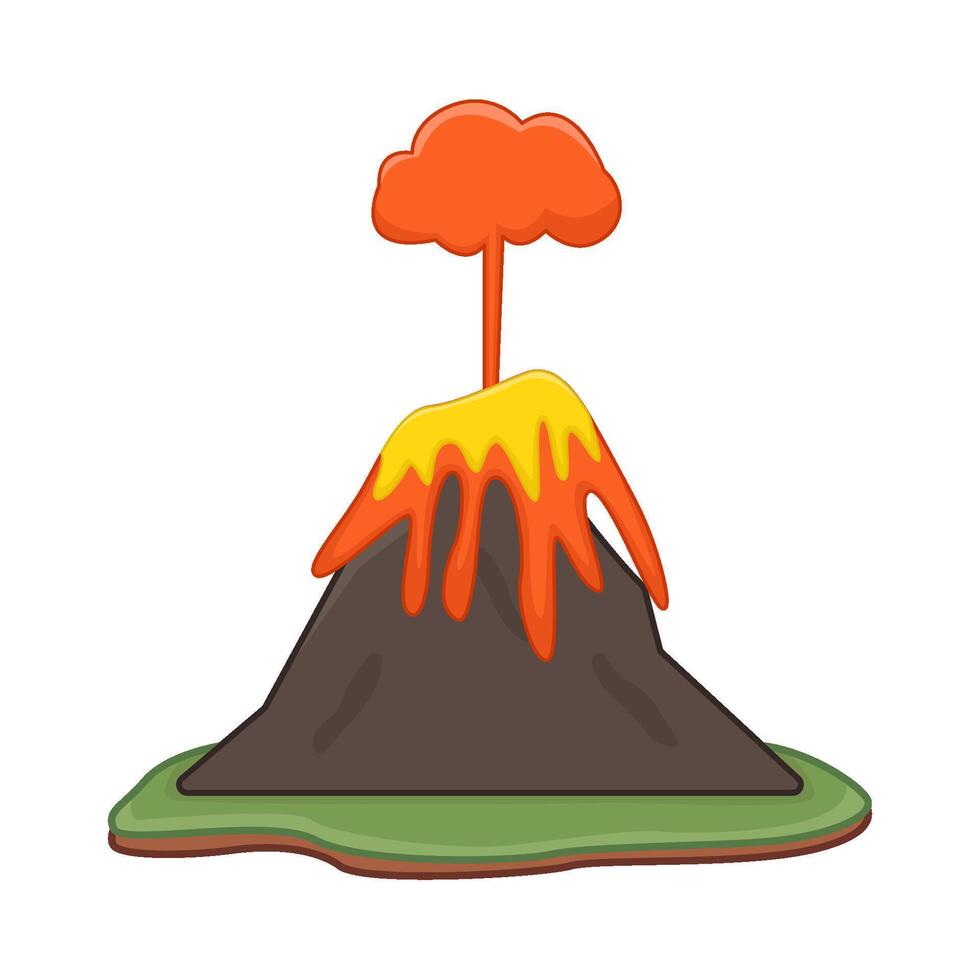 volcano lava fire illustration vector
