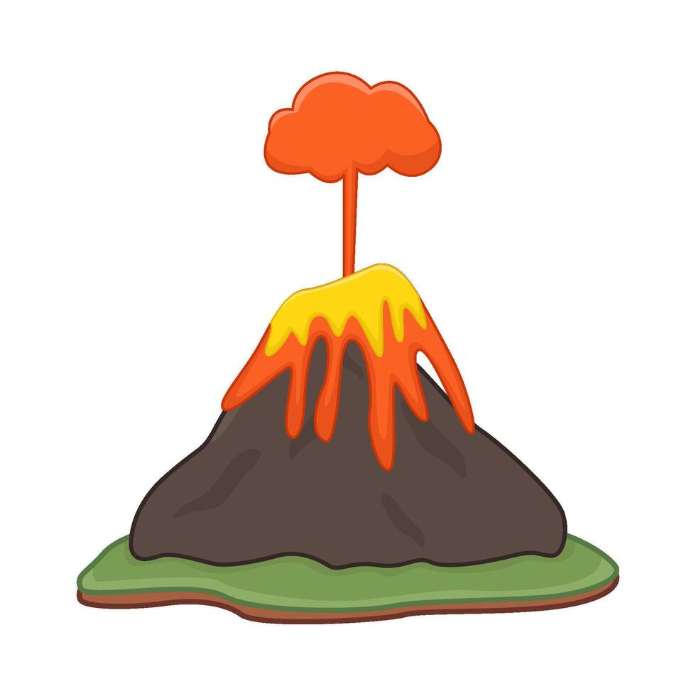 volcán lava fuego ilustración vector