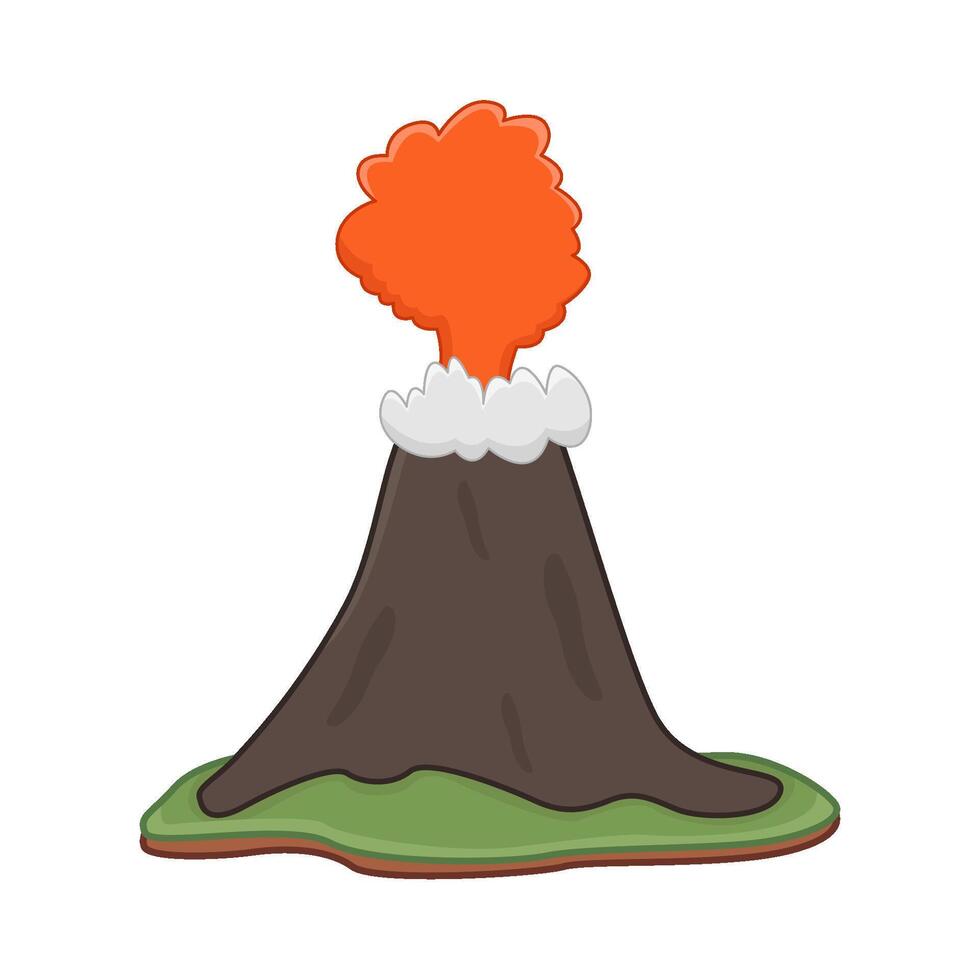 volcano lava fire with smoke  illustration vector