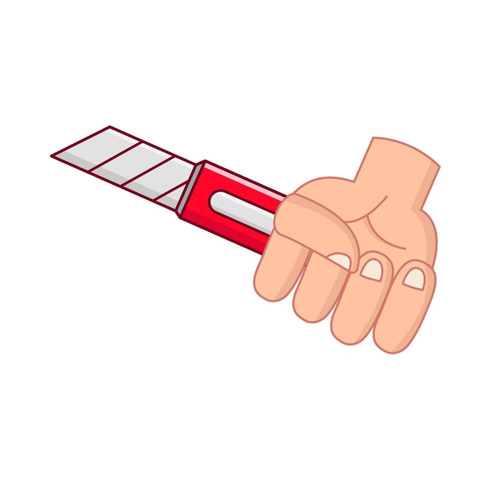 cutter in hand illustration vector