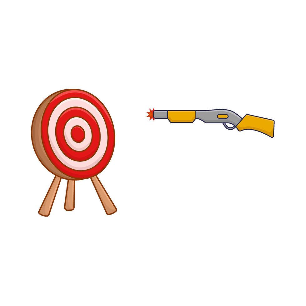 shotgun  with arrow board illustration vector